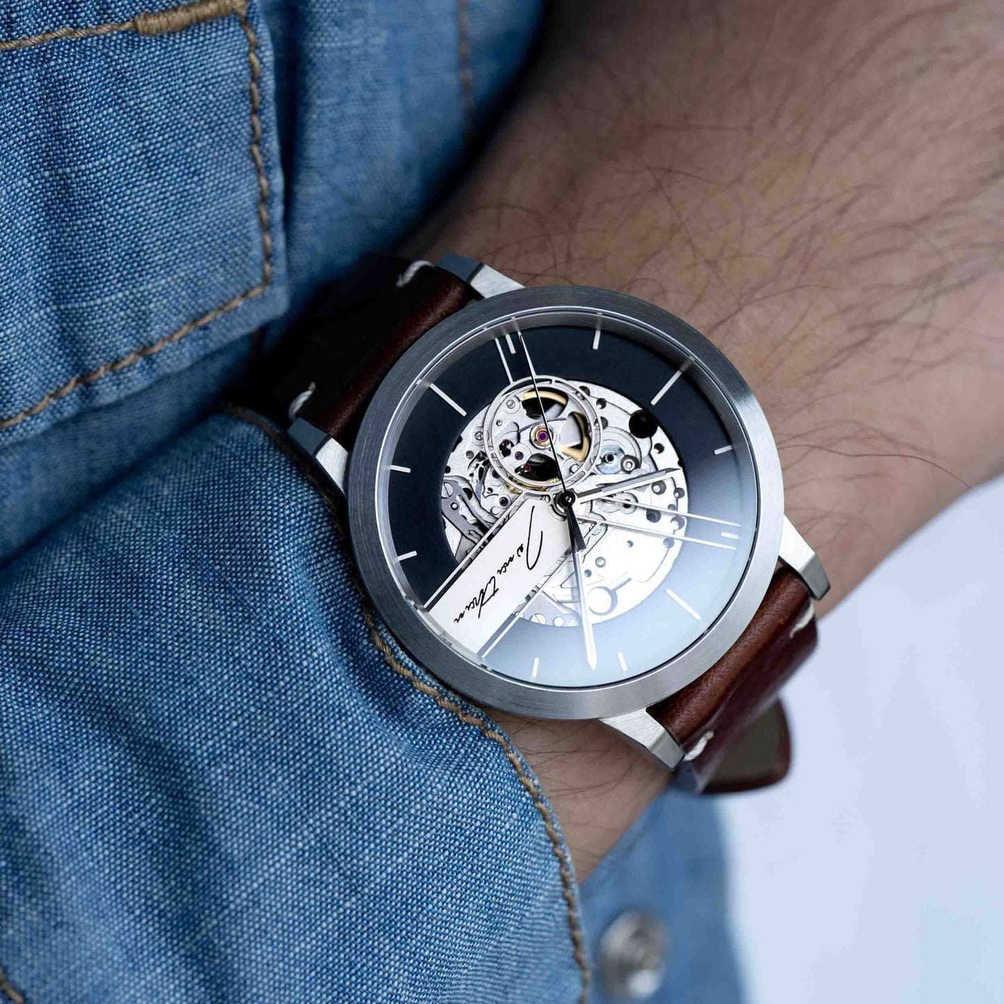Men skeleton watch. Made to order custom watch face