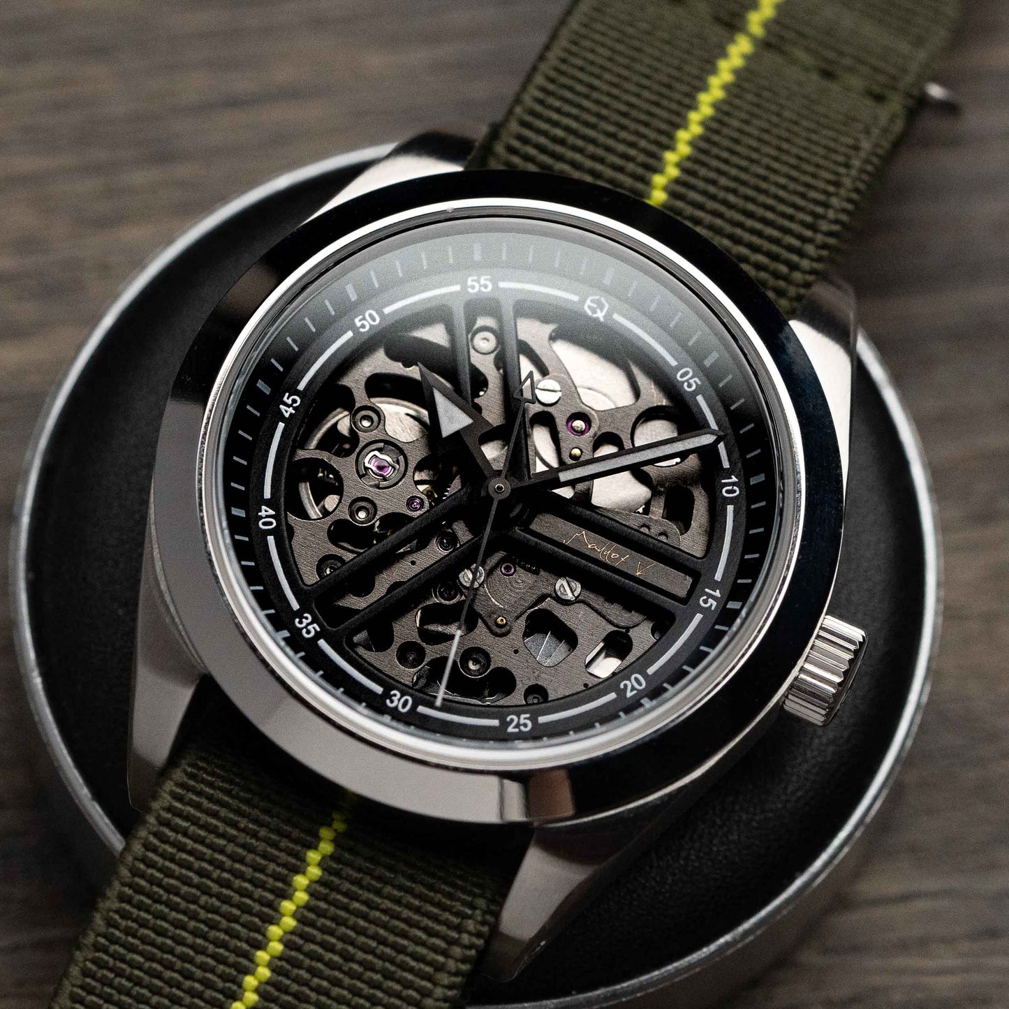 EONIQ expedition watch - custom watch with seiko movement and free name engraving - with parachute strap
