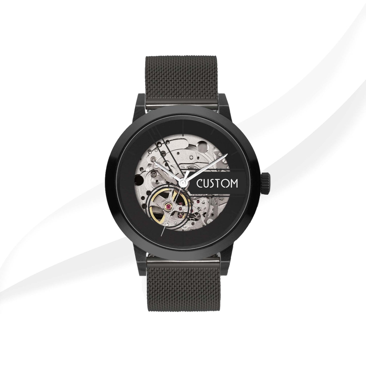 EONIQ custom skeleton watch - all black