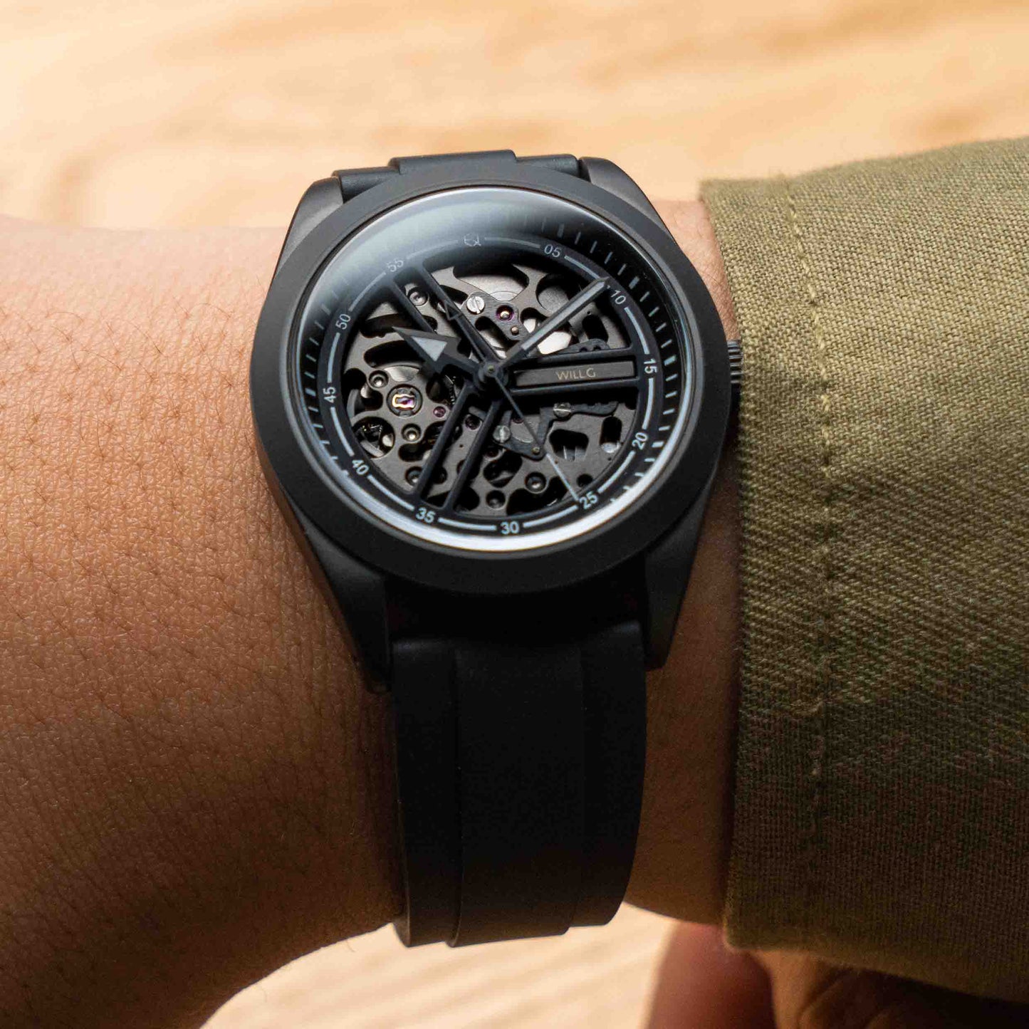 EONIQ expedition watch - custom watch with seiko movement and free name engraving. wrist shot