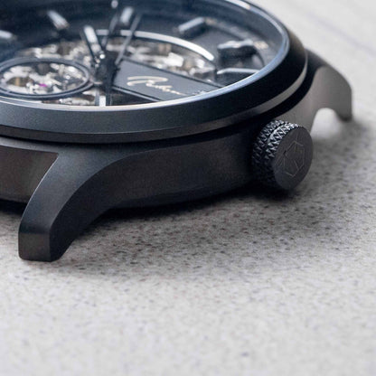 EONIQ custom watch - side profile - black case
