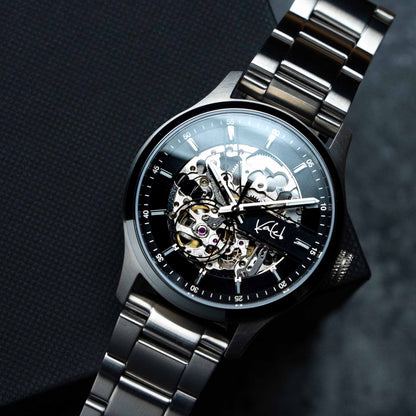 Custom skeleton mechanical watch with Japanese Miyota movements. Made to order by your design.