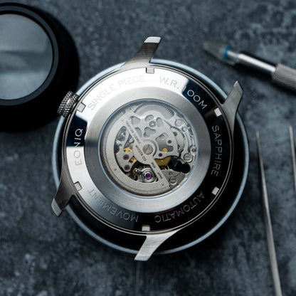 EONIQ custom watch - case back with miyota movement 8 series
