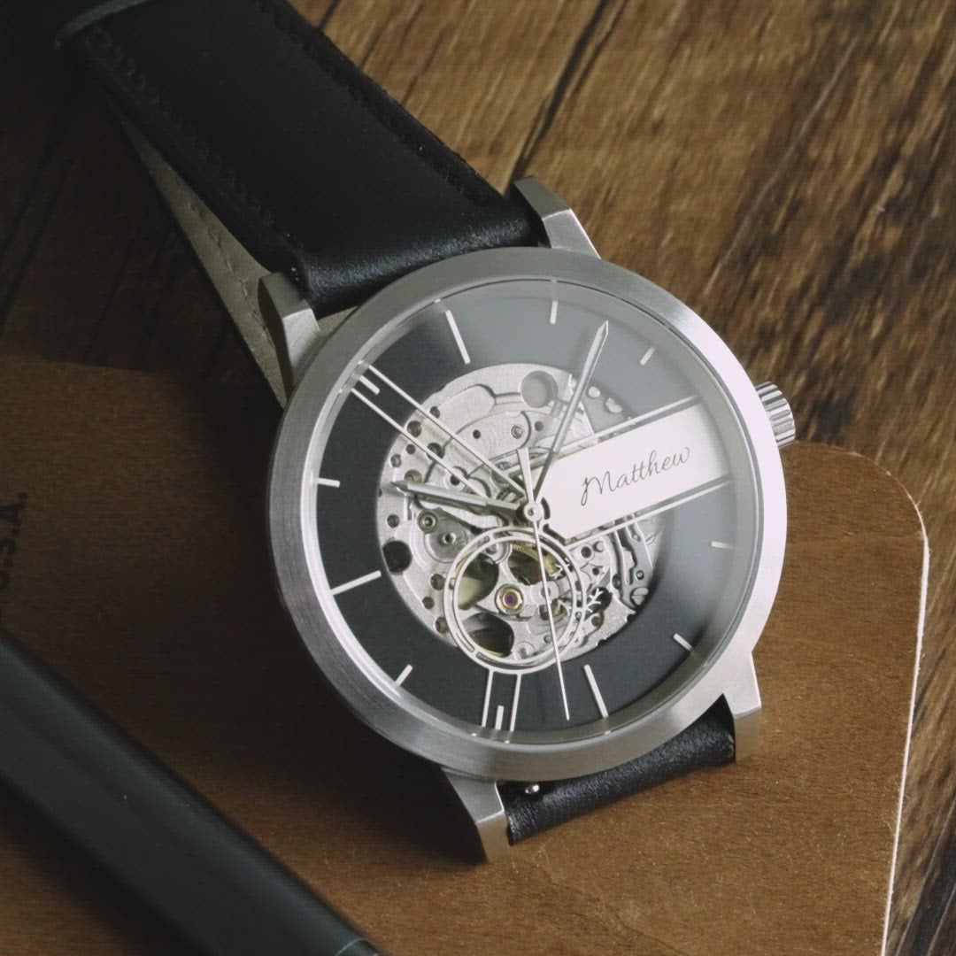 skeleton watch with an automatic movement and a custom made skeleton dial - EONIQ