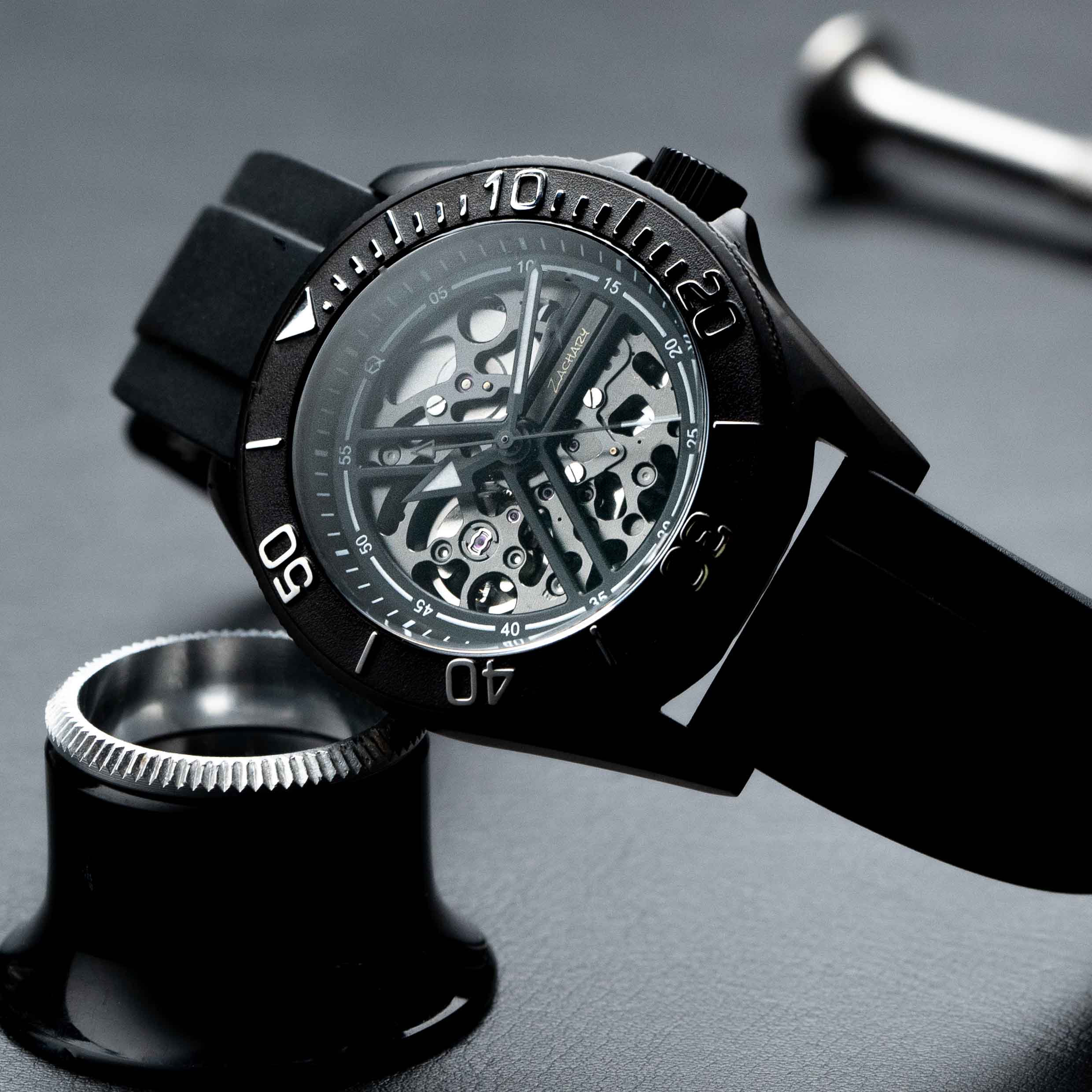 Skeleton sales diver watch