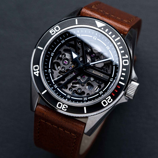 EONIQ dive watch (Skeleton dive watch) - custom watch with seiko movement and free name engraving