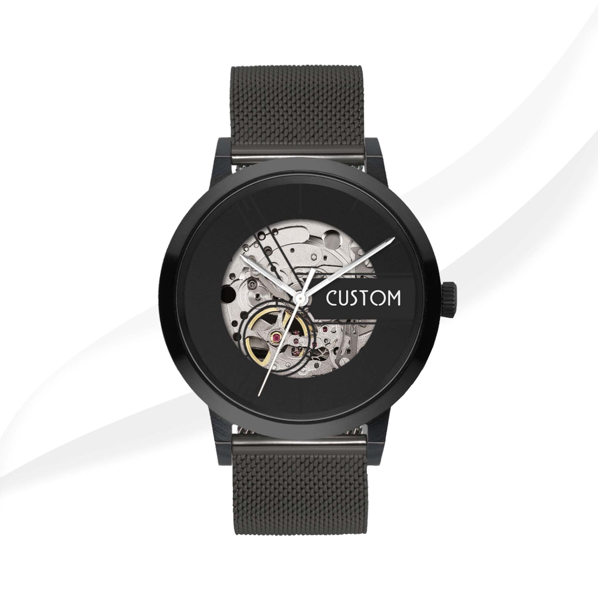 EONIQ custom skeleton watch - all black