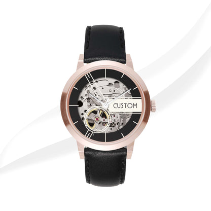 EONIQ custom skeleton watch - rose gold